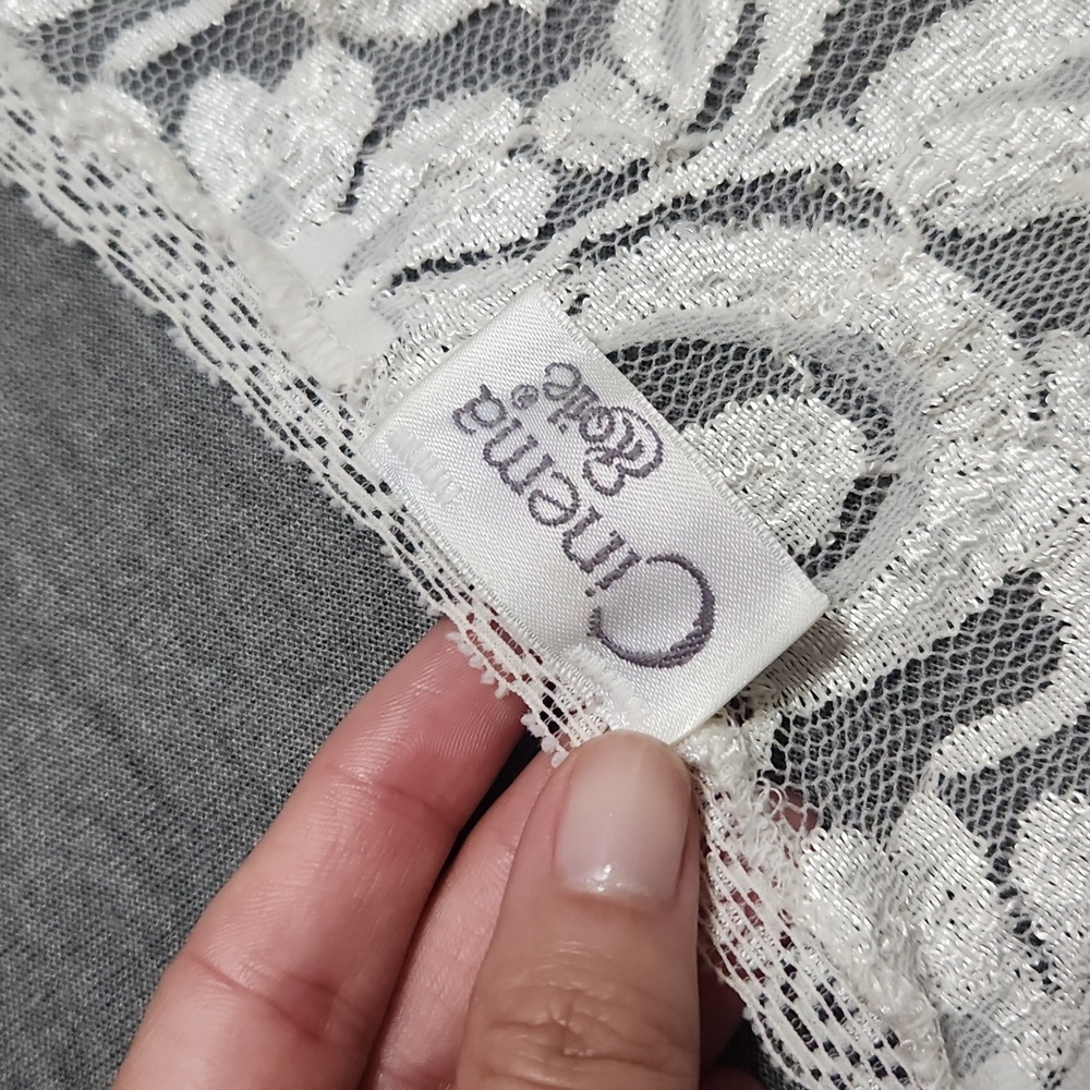 Vintage Sheer Floral Lacey Lingerie Ivory Cream Slip Chemise Tank Mini Dress - Picture 8 of 15